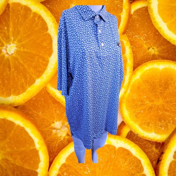 FootJoy Men's Blue Floral Print Fox Hollow Golf Club Polo Shirt Size‎ L - Picture 4 of 10